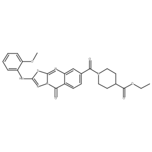 Ethyl 1-[[2-[(2-methoxyphenyl)amino]-5-oxo-5H-1,3,4-thiadiazolo[2,3-b]quinazolin-8-yl]carbonyl]-4-piperidinecarboxylate Structure