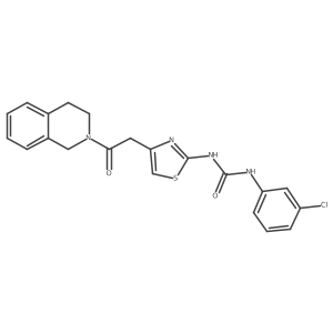 1-(3-chlorophenyl)-3-(4-(2-(3,4-dihydroisoquinolin-2(1H)-yl)-2-oxoethyl)thiazol-2-yl)urea结构式