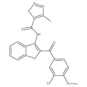 N-[2-(3-chloro-4-methoxybenzoyl)-1-benzofuran-3-yl]-4-methyl-1,2,3-thiadiazole-5-carboxamide Structure