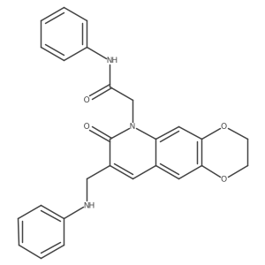 2-[8-(anilinomethyl)-7-oxo-2,3-dihydro[1,4]dioxino[2,3-g]quinolin-6(7H)-yl]-N-phenylacetamide结构式
