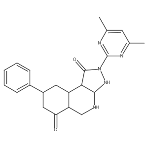 2-(4,6-Dimethylpyrimidin-2-yl)-8-phenyl-3,3a,4,5,5a,7,8,9,9a,9b-decahydropyrazolo[3,4-c]isoquinoline-1,6-dione Structure