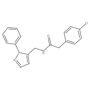 2-(4-chlorophenyl)-N-((1-phenyl-1H-tetrazol-5-yl)methyl)acetamide结构式