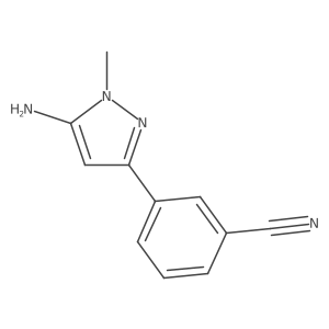 3-(5-amino-1-methyl-1H-pyrazol-3-yl)benzonitrile结构式