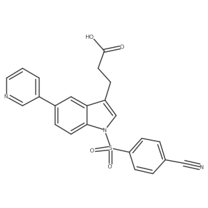 3-[1-(4-Cyano-benzenesulfonyl)-5-pyridin-3-yl-1h-indol-3-yl]-propionic acid结构式