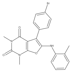 5-(4-bromophenyl)-1,3-dimethyl-6-(o-tolylamino)furo[2,3-d]pyrimidine-2,4(1H,3H)-dione结构式