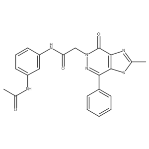 N-(3-acetamidophenyl)-2-(2-methyl-4-oxo-7-phenylthiazolo[4,5-d]pyridazin-5(4H)-yl)acetamide结构式