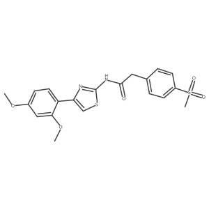 N-(4-(2,4-dimethoxyphenyl)thiazol-2-yl)-2-(4-(methylsulfonyl)phenyl)acetamide结构式