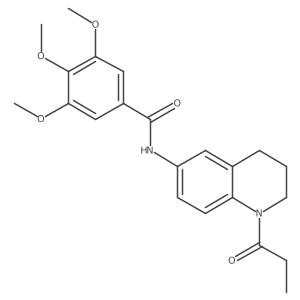 3,4,5-trimethoxy-N-(1-propanoyl-1,2,3,4-tetrahydroquinolin-6-yl)benzamide结构式