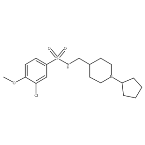 3-chloro-N-((1-cyclopentylpiperidin-4-yl)methyl)-4-methoxybenzenesulfonamide Structure