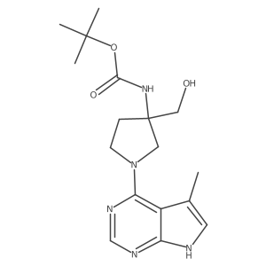 tert-butyl [3-(hydroxymethyl)-1-(5-methyl-7H-pyrrolo[2,3-d]pyrimidin-4-yl)pyrrolidin-3-yl]carbamate Structure