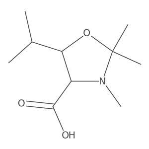 rel-(4R,5S)-2,2,3-Trimethyl-5-(1-methylethyl)-4-oxazolidinecarboxylic acid Structure
