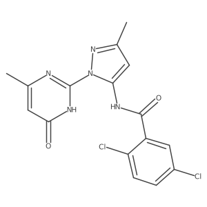 2,5-dichloro-N-(3-methyl-1-(4-methyl-6-oxo-1,6-dihydropyrimidin-2-yl)-1H-pyrazol-5-yl)benzamide Structure
