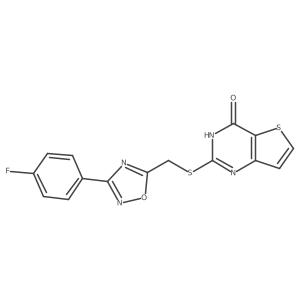 2-(((3-(4-fluorophenyl)-1,2,4-oxadiazol-5-yl)methyl)thio)thieno[3,2-d]pyrimidin-4(3H)-one结构式