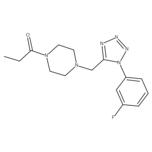 1-(4-((1-(3-fluorophenyl)-1H-tetrazol-5-yl)methyl)piperazin-1-yl)propan-1-one Structure