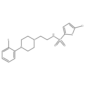 5-chloro-N-(2-(4-(2-fluorophenyl)piperazin-1-yl)ethyl)thiophene-2-sulfonamide结构式