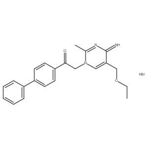 2-[5-(Ethoxymethyl)-4-imino-2-methylpyrimidin-1-yl]-1-(4-phenylphenyl)ethanone;hydrobromide Structure