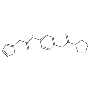 N-{4-[2-oxo-2-(pyrrolidin-1-yl)ethyl]phenyl}-2-(thiophen-2-yl)acetamide Structure