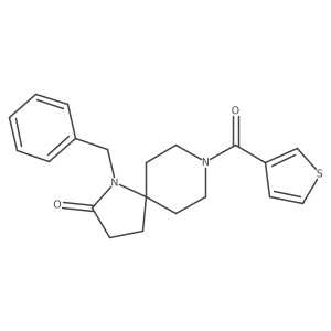 1-Benzyl-8-(thiophene-3-carbonyl)-1,8-diazaspiro[4.5]decan-2-one结构式