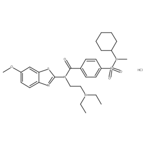 4-[Cyclohexyl(methyl)sulfamoyl]-N-[2-(diethylamino)ethyl]-N-(6-methoxy-1,3-benzothiazol-2-YL)benzamide hydrochloride Structure