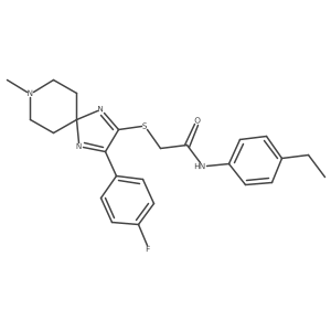 N-(4-ethylphenyl)-2-{[3-(4-fluorophenyl)-8-methyl-1,4,8-triazaspiro[4.5]deca-1,3-dien-2-yl]sulfanyl}acetamide结构式