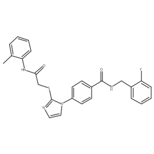 N-[(2-fluorophenyl)methyl]-4-[2-({[(2-methylphenyl)carbamoyl]methyl}sulfanyl)-1H-imidazol-1-yl]benzamide结构式