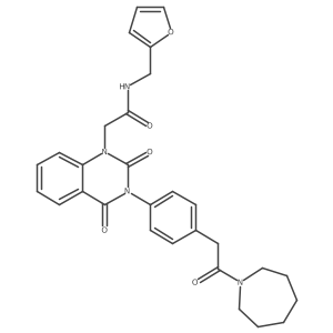 2-(3-(4-(2-(azepan-1-yl)-2-oxoethyl)phenyl)-2,4-dioxo-3,4-dihydroquinazolin-1(2H)-yl)-N-(furan-2-ylmethyl)acetamide结构式
