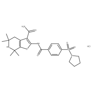 5,5,7,7-Tetramethyl-2-(4-(pyrrolidin-1-ylsulfonyl)benzamido)-4,5,6,7-tetrahydrothieno[2,3-c]pyridine-3-carboxamide hydrochloride Structure