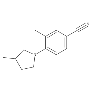 3-Methyl-4-(3-methylpyrrolidin-1-yl)benzonitrile结构式