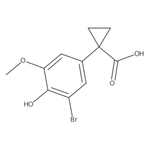 1-(3-Bromo-4-hydroxy-5-methoxyphenyl)cyclopropane-1-carboxylic acid结构式