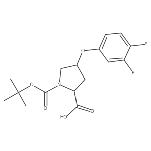 (2S,4S)-1-(Tert-butoxycarbonyl)-4-(3,4-difluoro-phenoxy)-2-pyrrolidinecarboxylic acid Structure