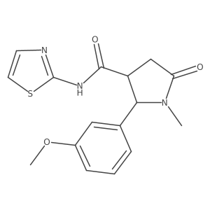 2-(3-methoxyphenyl)-1-methyl-5-oxo-N-(thiazol-2-yl)pyrrolidine-3-carboxamide Structure