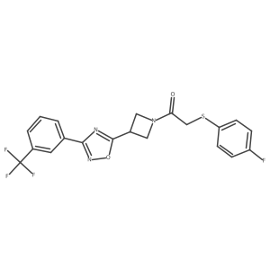 2-((4-Fluorophenyl)thio)-1-(3-(3-(3-(trifluoromethyl)phenyl)-1,2,4-oxadiazol-5-yl)azetidin-1-yl)ethanone结构式
