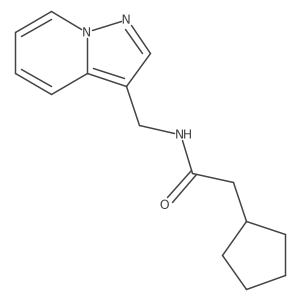 2-cyclopentyl-N-(pyrazolo[1,5-a]pyridin-3-ylmethyl)acetamide结构式