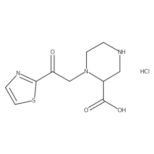 1-(2-Oxo-2-(thiazol-2-yl)ethyl)piperazine-2-carboxylic acid hydrochloride结构式
