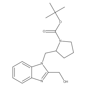 tert-Butyl 2-((2-(hydroxymethyl)-1H-benzo[d]imidazol-1-yl)methyl)pyrrolidine-1-carboxylate Structure