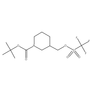 3-Trifluoromethanesulfonyloxymethyl-piperidine-1-carboxylic acid tert-butyl ester Structure