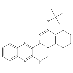 tert-Butyl 2-(((3-(methylamino)quinoxalin-2-yl)amino)methyl)piperidine-1-carboxylate结构式