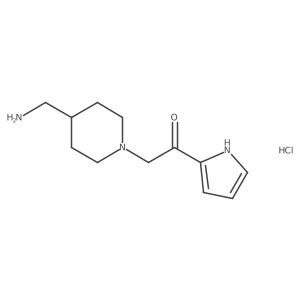 2-(4-(aminomethyl)piperidin-1-yl)-1-(1H-pyrrol-2-yl)ethanone hydrochloride结构式