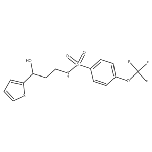 N-(3-hydroxy-3-(thiophen-2-yl)propyl)-4-(trifluoromethoxy)benzenesulfonamide结构式