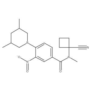 N-(1-cyanocyclobutyl)-4-(3,5-dimethylpiperidin-1-yl)-N-methyl-3-nitrobenzamide结构式