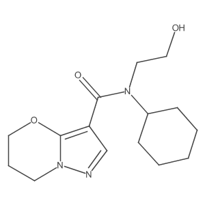 N-cyclohexyl-N-(2-hydroxyethyl)-6,7-dihydro-5H-pyrazolo[5,1-b][1,3]oxazine-3-carboxamide结构式