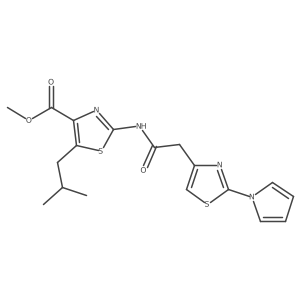 methyl 5-(2-methylpropyl)-2-({[2-(1H-pyrrol-1-yl)-1,3-thiazol-4-yl]acetyl}amino)-1,3-thiazole-4-carboxylate结构式