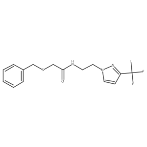 2-(benzylthio)-N-(2-(3-(trifluoromethyl)-1H-pyrazol-1-yl)ethyl)acetamide Structure
