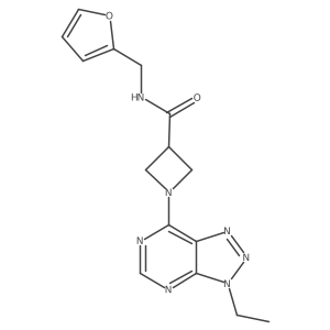 1-(3-ethyl-3H-[1,2,3]triazolo[4,5-d]pyrimidin-7-yl)-N-(furan-2-ylmethyl)azetidine-3-carboxamide结构式