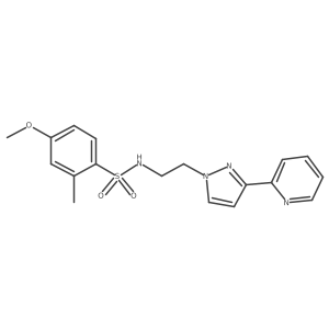 4-methoxy-2-methyl-N-(2-(3-(pyridin-2-yl)-1H-pyrazol-1-yl)ethyl)benzenesulfonamide Structure
