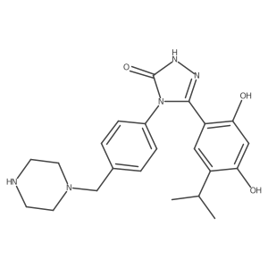 4-(5-hydroxy-4-(4-(piperazin-1-ylmethyl)phenyl)-4H-1,2,4-triazol-3-yl)-6-isopropylbenzene-1,3-diol Structure