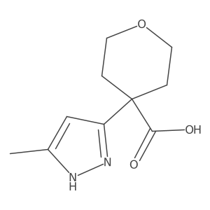 4-(5-methyl-1H-pyrazol-3-yl)oxane-4-carboxylic acid Structure