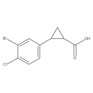 2-(3-Bromo-4-chlorophenyl)cyclopropane-1-carboxylic acid结构式