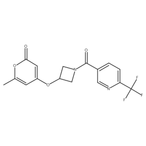 6-methyl-4-((1-(6-(trifluoromethyl)nicotinoyl)azetidin-3-yl)oxy)-2H-pyran-2-one Structure