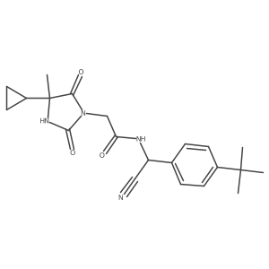 N-[(4-tert-butylphenyl)(cyano)methyl]-2-(4-cyclopropyl-4-methyl-2,5-dioxoimidazolidin-1-yl)acetamide结构式